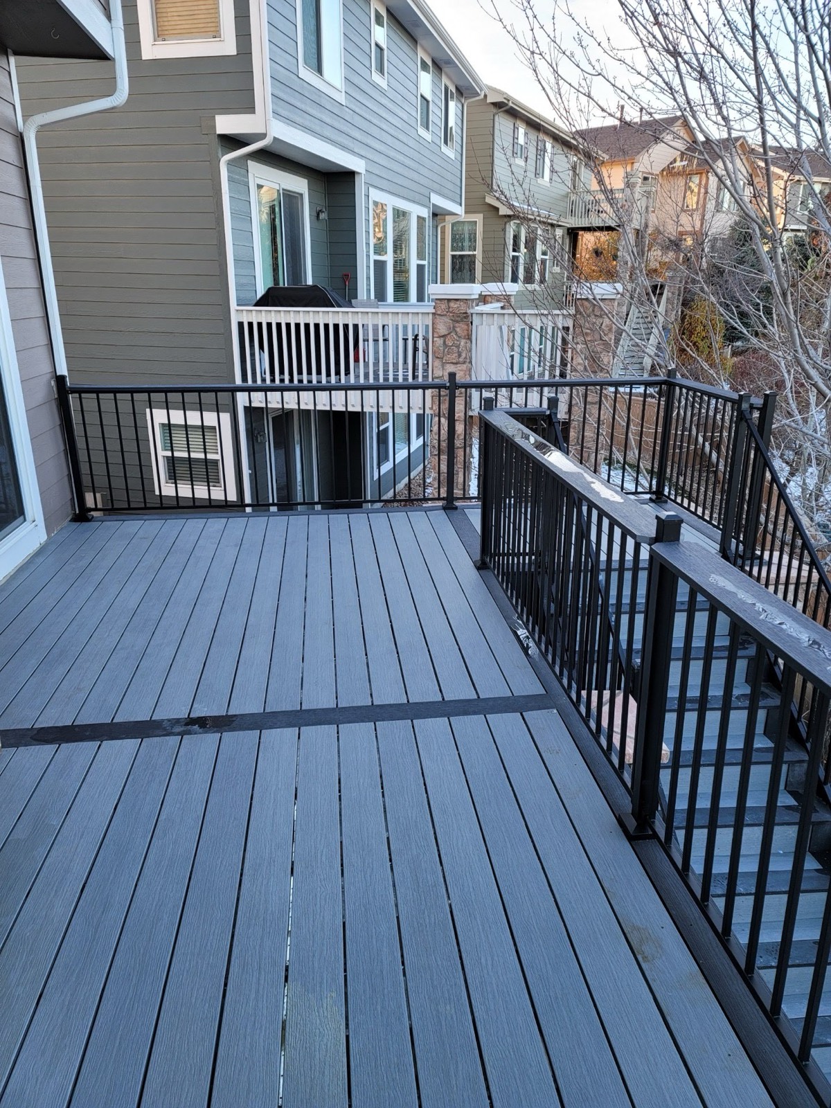 Composite deck with railing