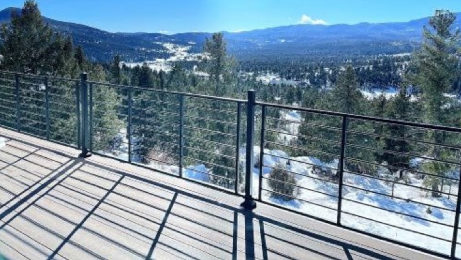 Cable-rail composite deck looking at the Front Range