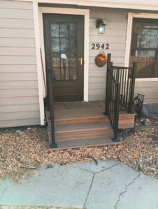 Front Porch Pre-Cut Deck Kit with Railings/Stairs (4 ft x 6 ft Decorators Voyage Decking)